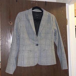 Banana Republic Checked Blazer Grey Black Red